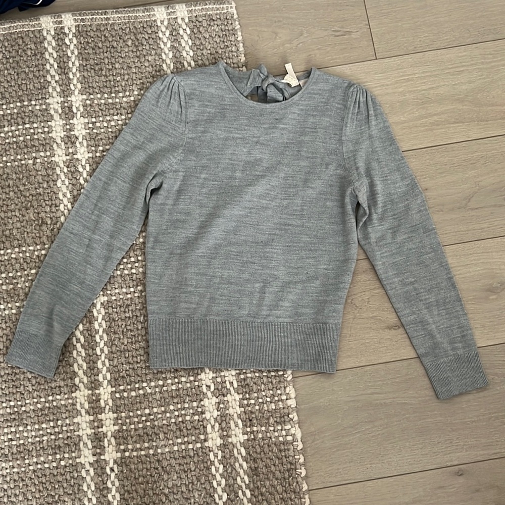 H&M Grey Bow Tie Back Sweater